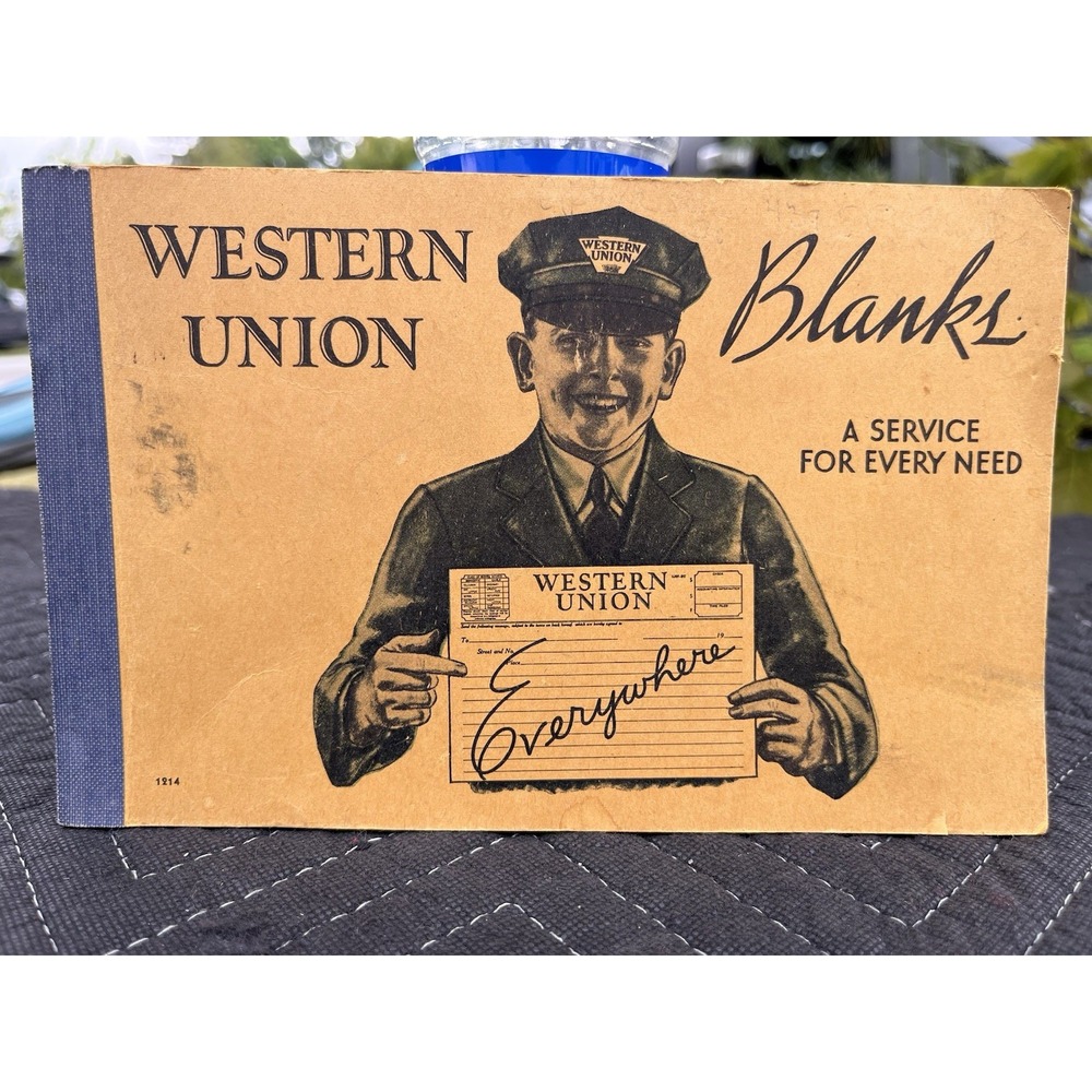 Vintage Western Union Telegram Blanks Advertising Book Booklet "C"